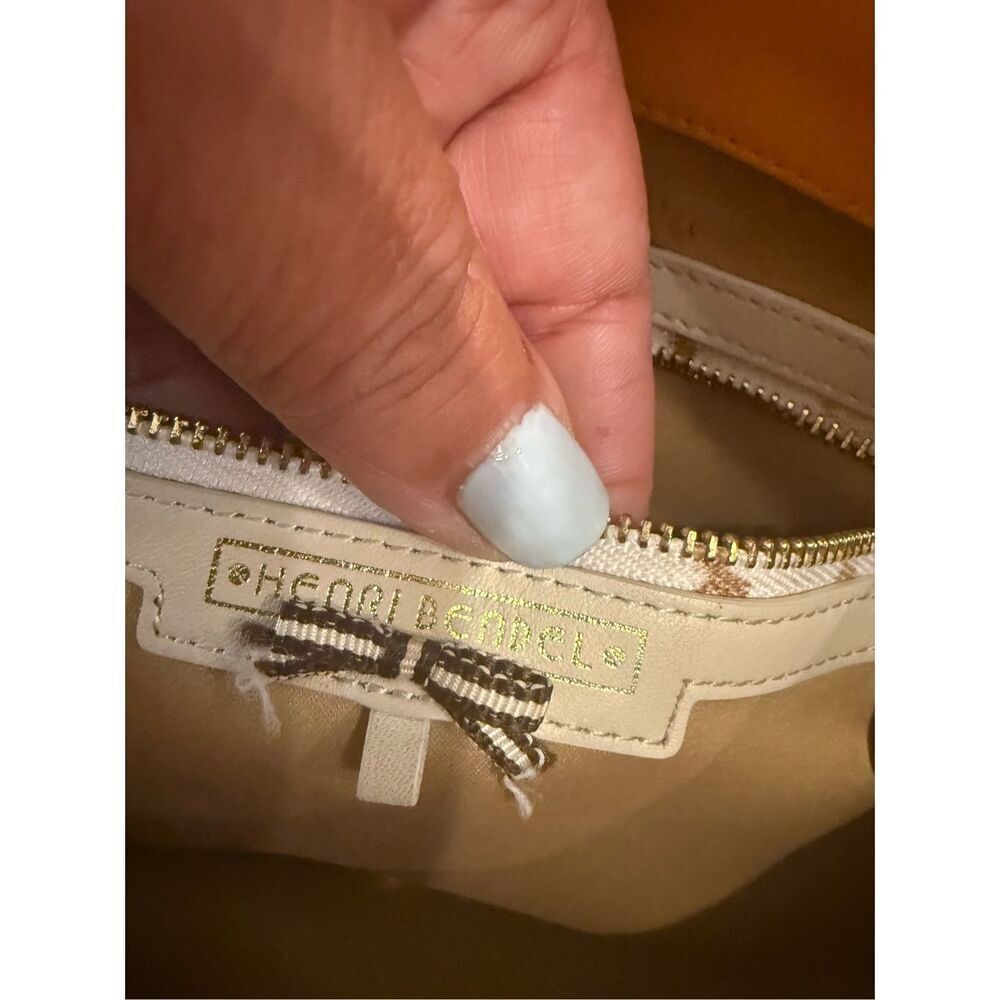 Henri Bendel Yellow Leather Gold Chain Crossbody Clutch Bag - Picture 10 of 12
